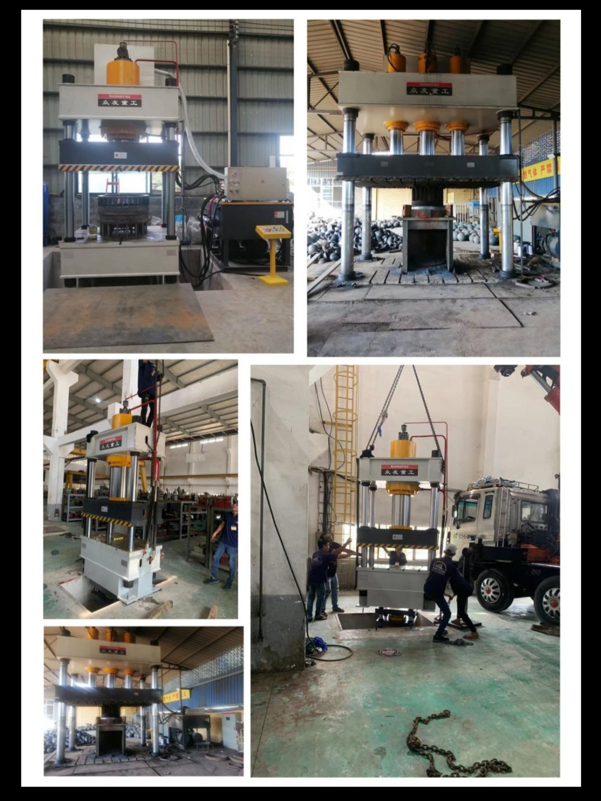 400T four column hydraulic press sheet metal stamping press machine Customer Case
