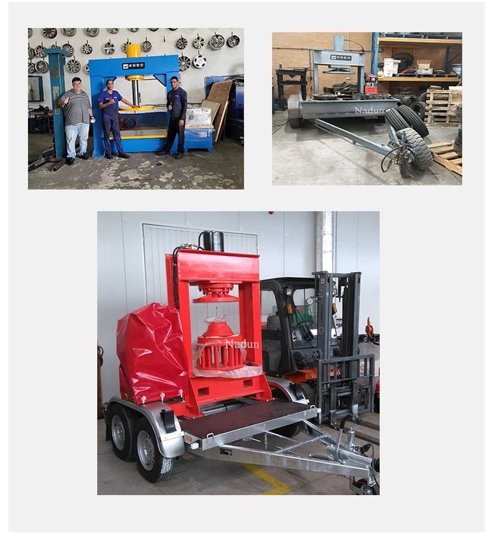 Mounting and Dismounting Tires Forklift Tire Press Machine Customer Case