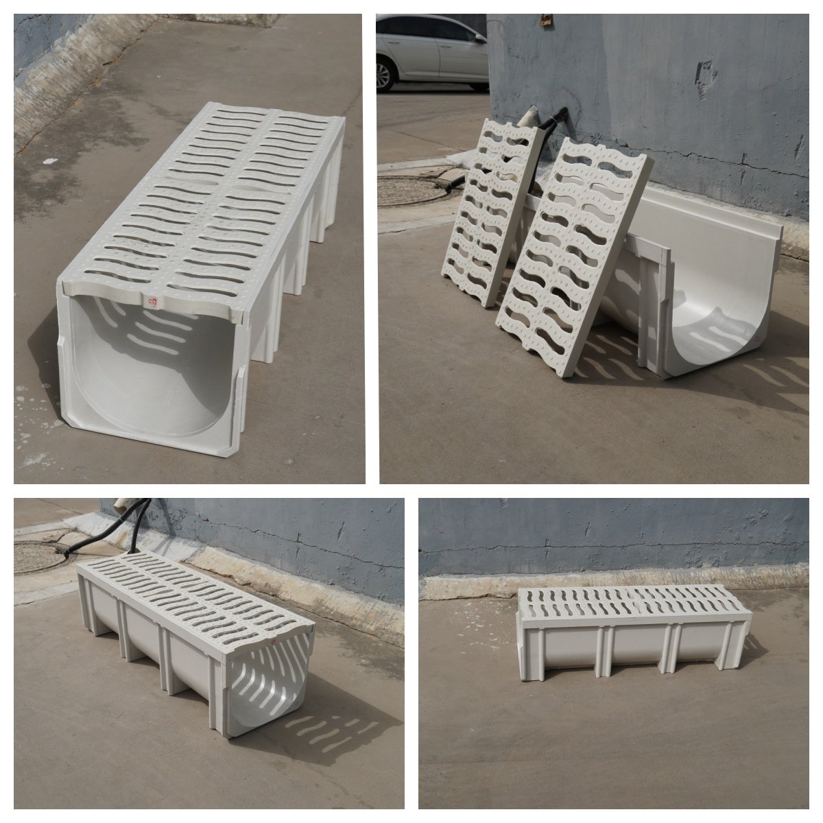 Heat press for u-shape gutter Compression molding process