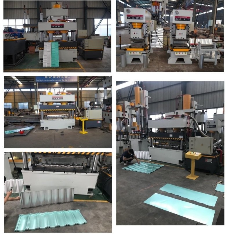 Colour Stone Metal Tile Forming Hydraulic Press Metal Sheet Forming Press Machine Customer Case