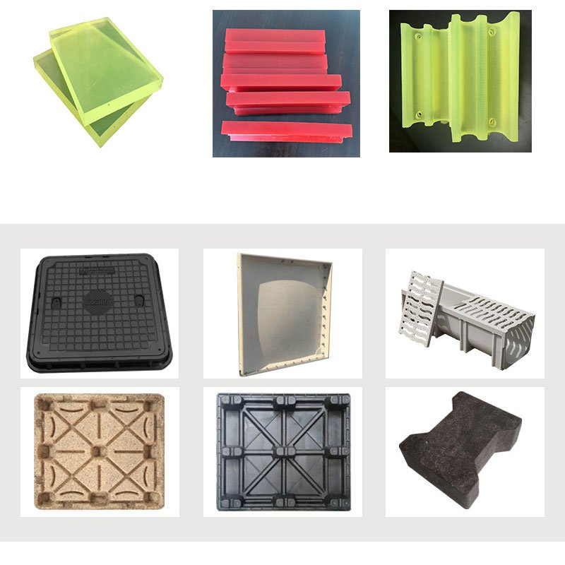 Three-beam and four-column hot press Composite material anti-collision type cushion plate Compression molding process