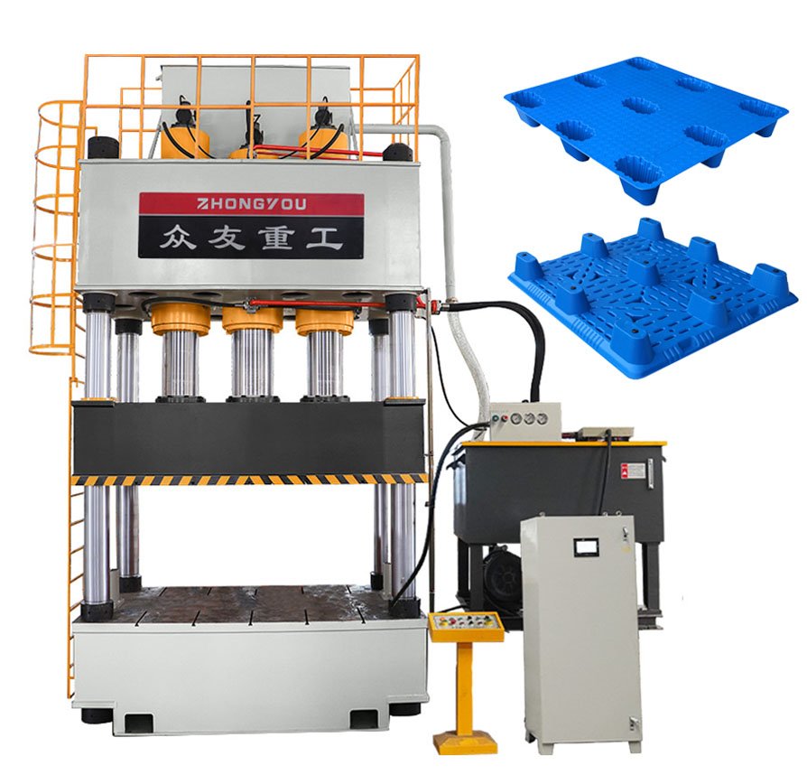 1500 tons plastic pallet molding machine   Nine feet pallet four columns hydraulic press