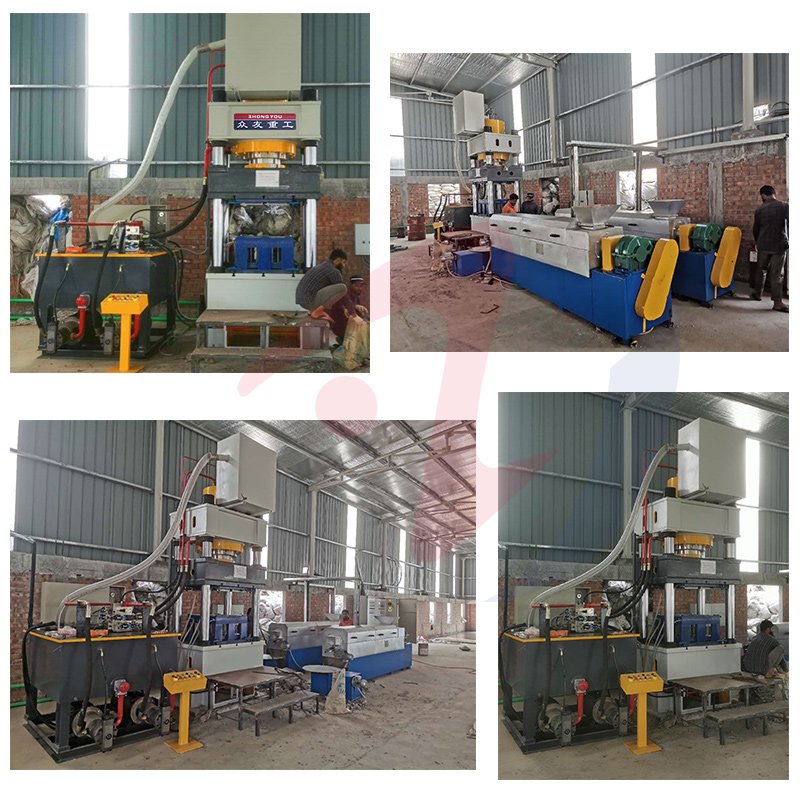 PE sand brick hollow brick hydraulic press Customer Case