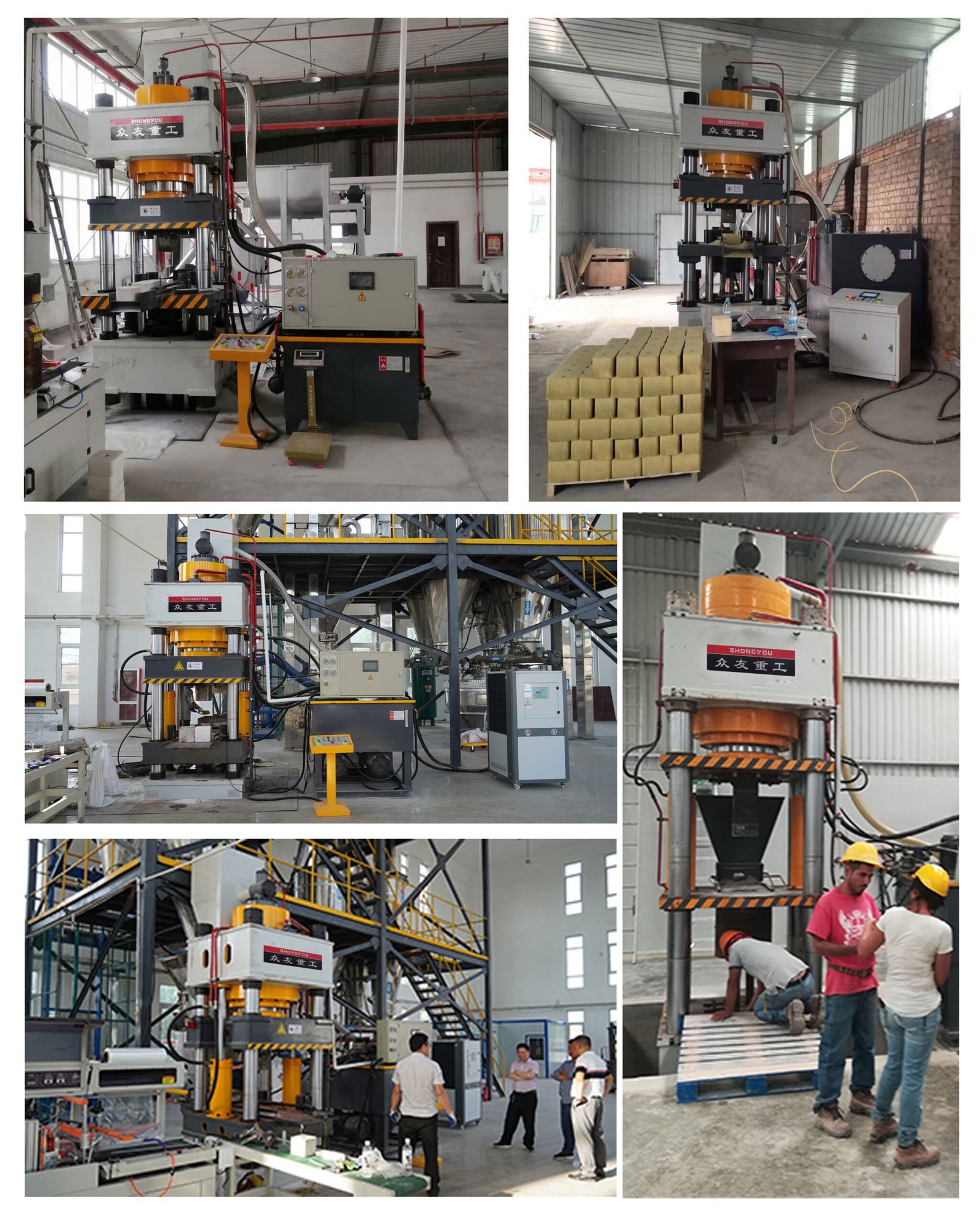 1000-ton four-column hydraulic press for animal lick block production Customer Case