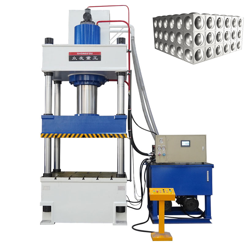 Specialized hydraulic equipment for cold-press stretching and forming stainless steel sheets into water tank panels