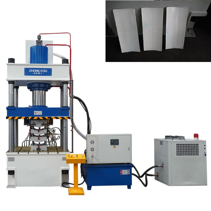 Ballistic insert plate  4 column hydraulic press machine