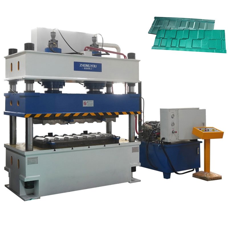 Automatic PLC Control Hydraulic Press for Metal Color Stone Roof Tile One-Time Forming