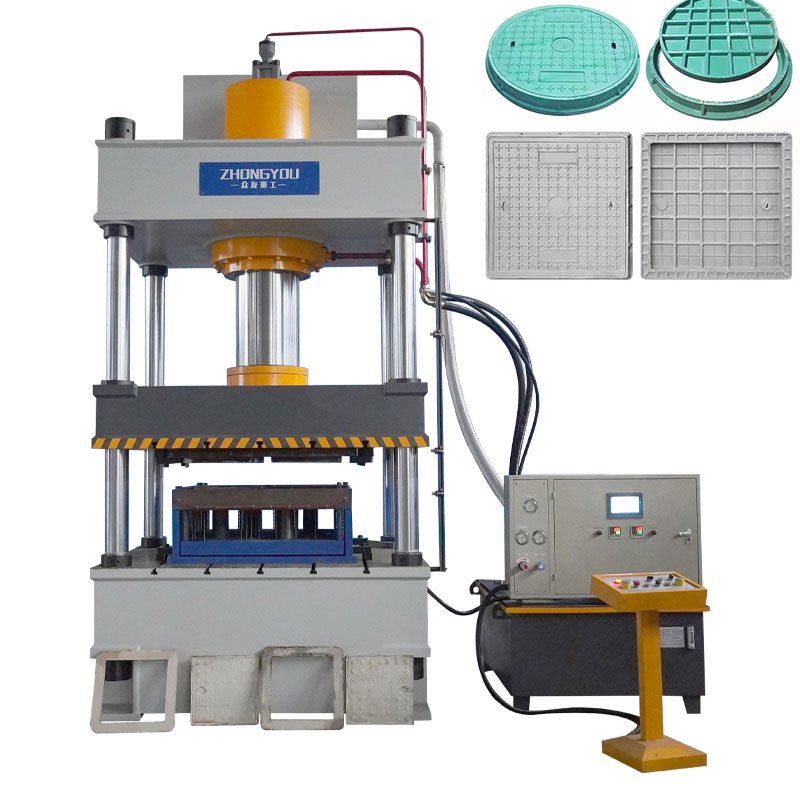 Four Column Hydraulic Press for SMC BMC Resin Composite Manhole Cover Molding