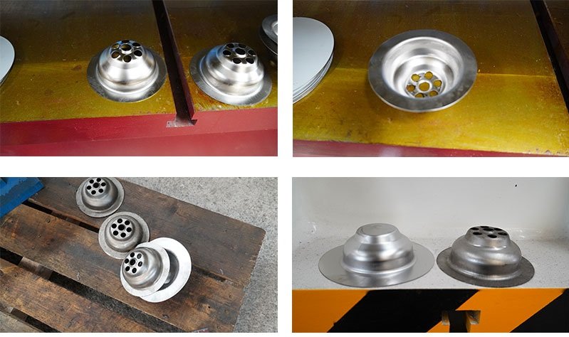 200-metric-ton metal press used for forming stainless steel floor drains Compression molding process