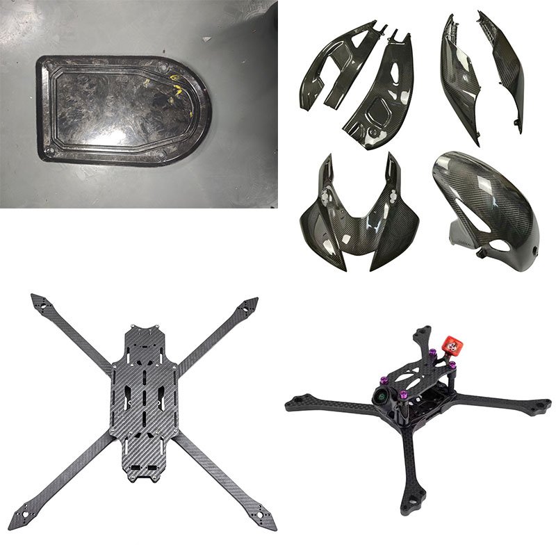 Press for moulding carbon fibre drone airframes Compression molding process