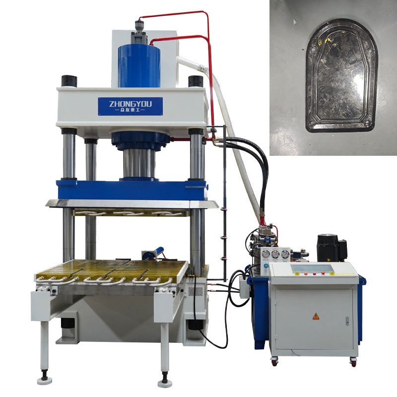 Press for moulding carbon fibre drone airframes