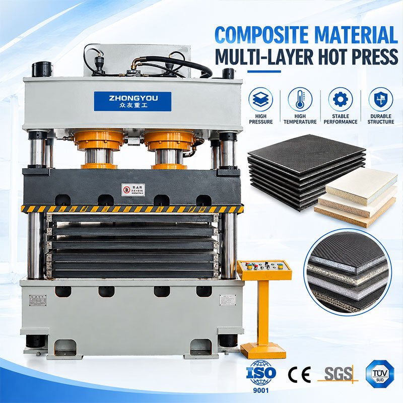 Composite Multi-layer Board Hydraulic Press, Fireproof Board Hot Press Machine, Four Column Molding Equipment for Fiber Fire Resistant Panel