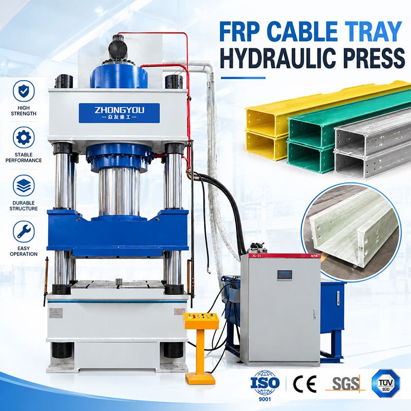 Hydraulic Press for Cable Tray Molding |  FRP Cable Tray Forming Machine